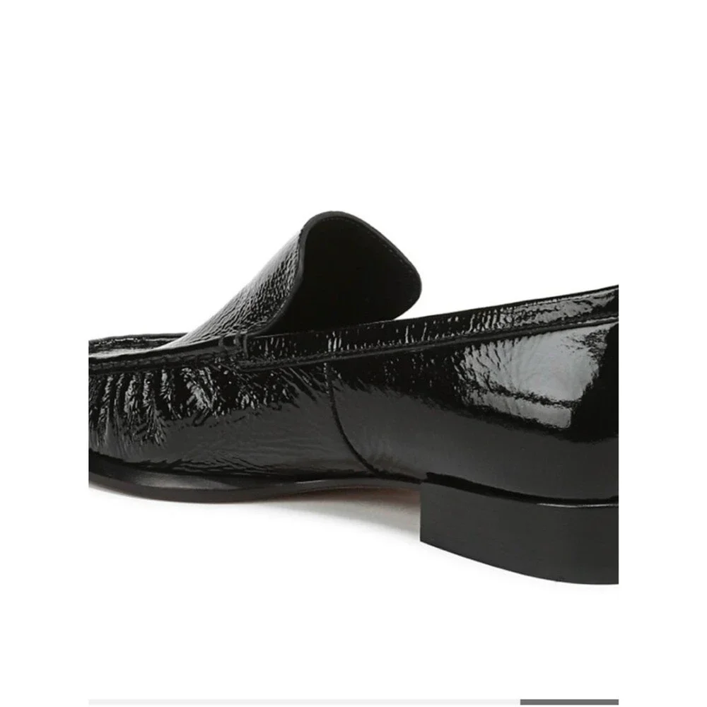 Vince Nora Black Patent Leather Slip-On Loafers 7.5